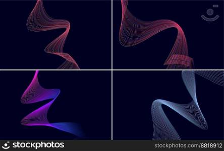 Wave curve abstract vector background pack for a professional and clean design