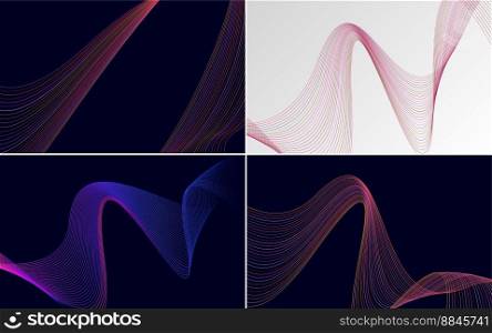 Wave curve abstract vector background pack for a sleek and stylish design