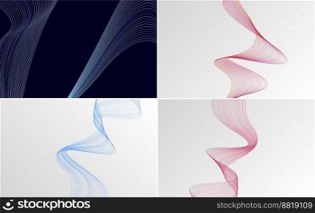 Wave curve abstract vector backgrounds for a contemporary and clean look