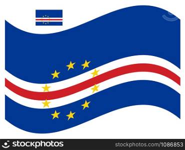 Wave Flag of Cape Verde Vector illustration Eps 10.. Wave Flag of Cape Verde Vector