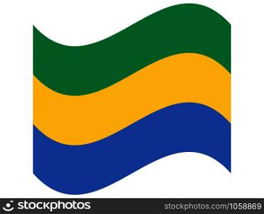 Wave Flag of Gabon Vector illustration eps 10.. Wave Flag of Gabon Vector illustration eps 10