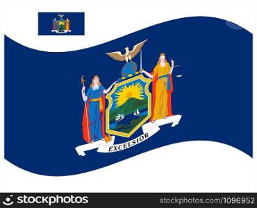 Wave Flag of New York US state Vector illustration Eps 10.. Wave Flag of New York US state Vector illustration Eps 10