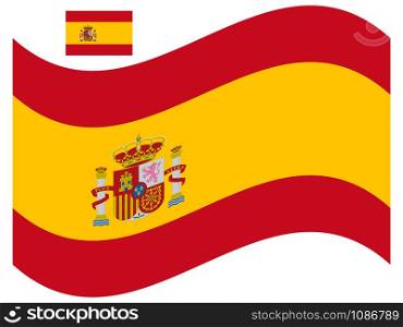 Wave Flag of Spain Vector illustration Eps 10. Wave Flag of Spain Vector