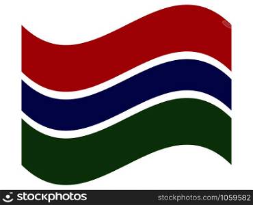Wave Flag of The Gambia Vector illustration eps 10.. Wave Flag of The Gambia Vector