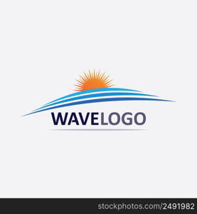 wave icon and water drop vector illustration design logo business