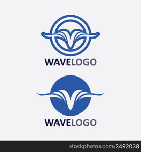 wave icon and water drop vector illustration design logo business