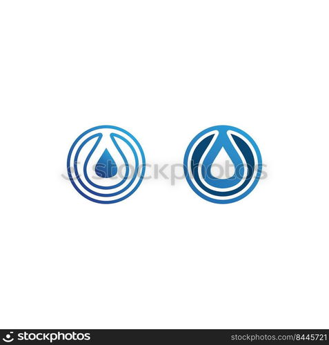 wave icon and water drop vector illustration design logo business