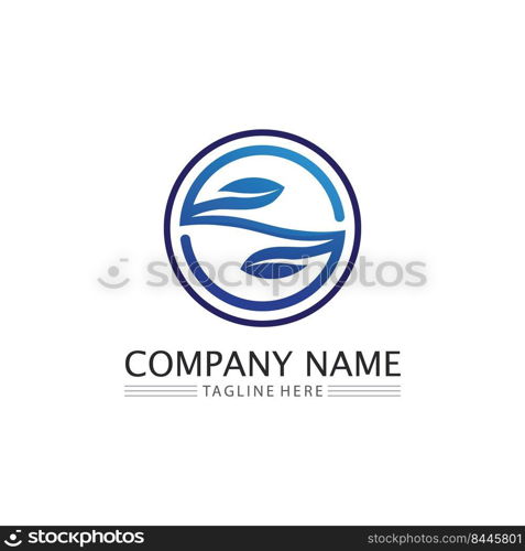 wave icon and water drop vector illustration design logo business