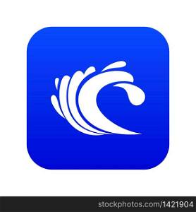Wave icon digital blue for any design isolated on white vector illustration. Wave icon digital blue