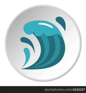 Wave icon in flat circle isolated on white background vector illustration for web. Wave icon circle