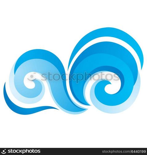 Wave icon on white background. Wave icon on white background, vector illustration