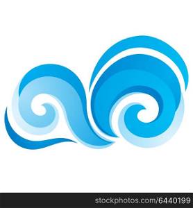 Wave icon on white background. Wave icon on white background, vector illustration