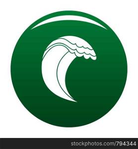 Wave icon. Simple illustration of wave vector icon for any design green. Wave icon vector green