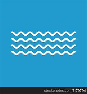 Wave icon vector on blue background.. Wave icon vector on blue background