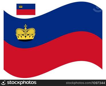 Wave Liechtenstein Flag Vector illustration Eps 10.. Wave Liechtenstein Flag Vector illustration Eps 10