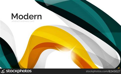 Wave light abstract background. Wave light abstract background- color curve stripes and lines in various motion concepts and with light and shadow effects. Presentation banner and business card message design template set.