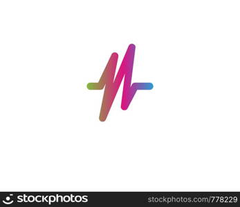 wave line music and sound vector equalizer logo