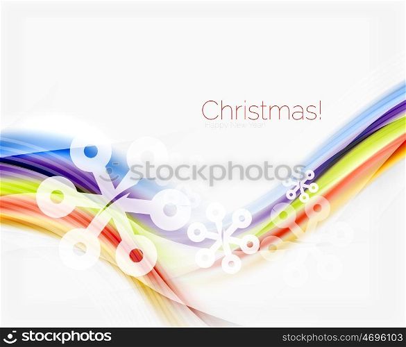 Wave line with snowflakes. Christmas abstract background. Wave line with snowflakes. Christmas vector abstract background, business holiday presentation template