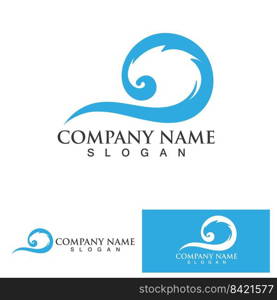 Wave logo beach simple vector