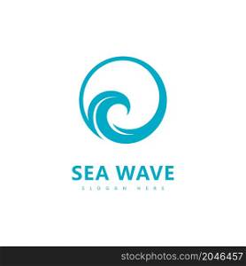 Wave logo symbol water wave vector illustration design