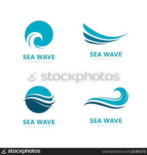 Wave logo symbol water wave vector illustration design