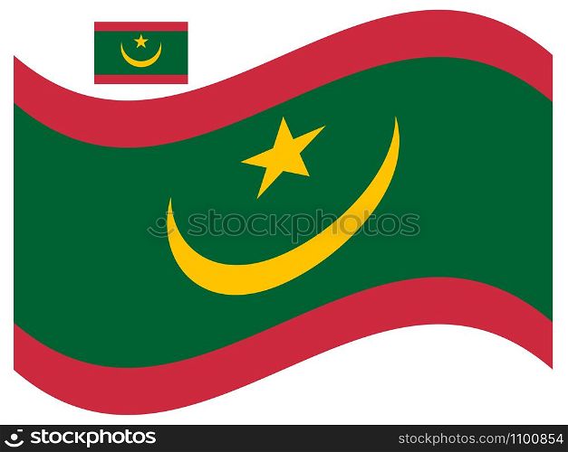 Wave Mauritania Flag Vector illustration Eps 10.. Wave Mauritania Flag Vector illustration Eps 10