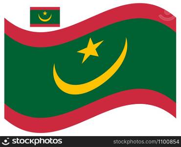 Wave Mauritania Flag Vector illustration Eps 10.. Wave Mauritania Flag Vector illustration Eps 10