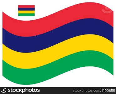 Wave Mauritius Flag Vector illustration Eps 10.. Wave Mauritius Flag Vector illustration Eps 10