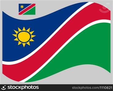 Wave Namibia Flag Vector illustration Eps 10.. Wave Namibia Flag Vector illustration Eps 10