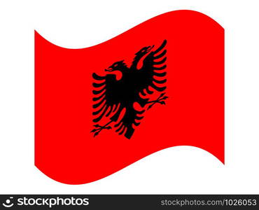 Wave National flag of Albania Vector illustration eps10.. Wave National flag of Albania Vector illustration eps10