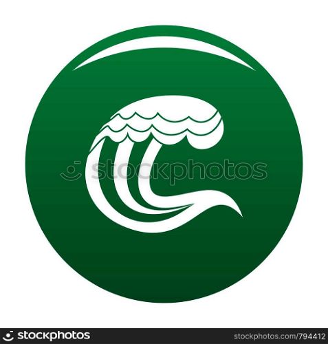 Wave nature icon. Simple illustration of wave nature vector icon for any design green. Wave nature icon vector green