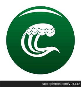 Wave nature icon. Simple illustration of wave nature vector icon for any design green. Wave nature icon vector green
