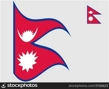 Wave Nepal Flag Vector illustration Eps 10.. Wave Nepal Flag Vector illustration Eps 10