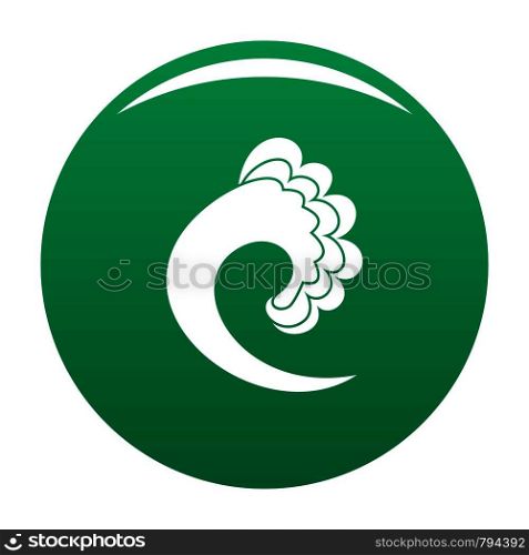 Wave ocean icon. Simple illustration of wave ocean vector icon for any design green. Wave ocean icon vector green