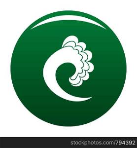 Wave ocean icon. Simple illustration of wave ocean vector icon for any design green. Wave ocean icon vector green