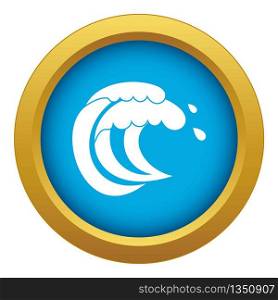 Wave of sea tide icon blue vector isolated on white background for any design. Wave of sea tide icon blue vector isolated