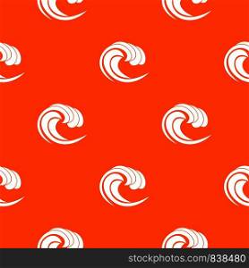 Wave of sea tide pattern repeat seamless in orange color for any design. Vector geometric illustration. Wave of sea tide pattern seamless
