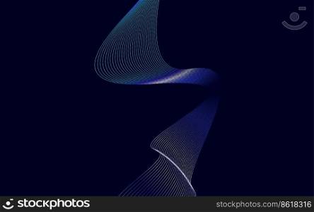 Wave of the Blue Gradient colored li≠s. High resolution Vector Illustration