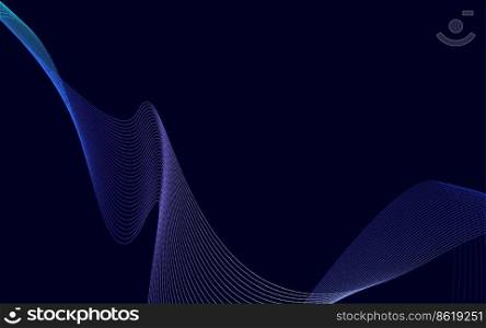 Wave of the Blue Gradient colored lines. High resolution Vector Illustration