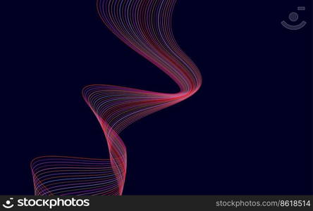 Wave of the many colored lines. Abstract wavy stripes background isolated Vector Illustration