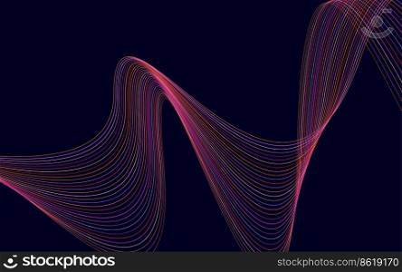 Wave of the many colored lines. Abstract wavy stripes background isolated Vector Illustration