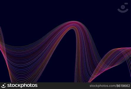 Wave of the many colored lines. Abstract wavy stripes background isolated Vector Illustration