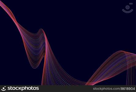 Wave of the Red colored lines. High resolution Vector Illustration