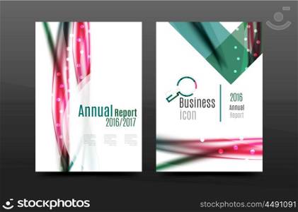 Wave pattern a4 annual report template, business corporate correspondence letter abstract background