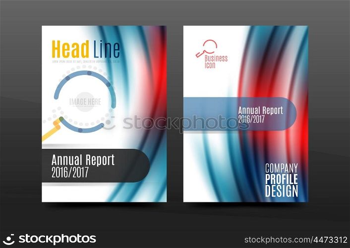 Wave pattern annual report business cover design. Wave pattern annual report business cover design. Brochure template layout magazine or flyer booklet in A4 size