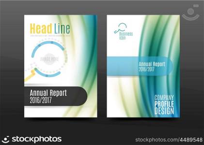 Wave pattern annual report business cover design. Wave pattern annual report business cover design. Brochure template layout magazine or flyer booklet in A4 size