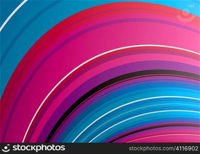 wave rainbow background with stripes in red and blue
