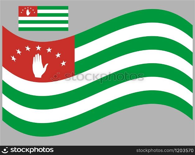 Wave Republic of Abkhazia Flag Vector illustration eps 10. Wave Republic of Abkhazia Flag Vector