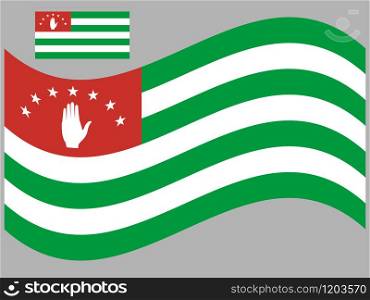 Wave Republic of Abkhazia Flag Vector illustration eps 10. Wave Republic of Abkhazia Flag Vector