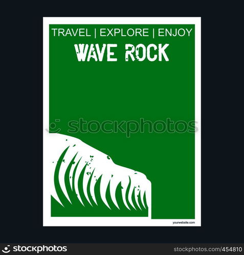 Wave Rock Perth, Australia monument landmark brochure Flat style and typography vector